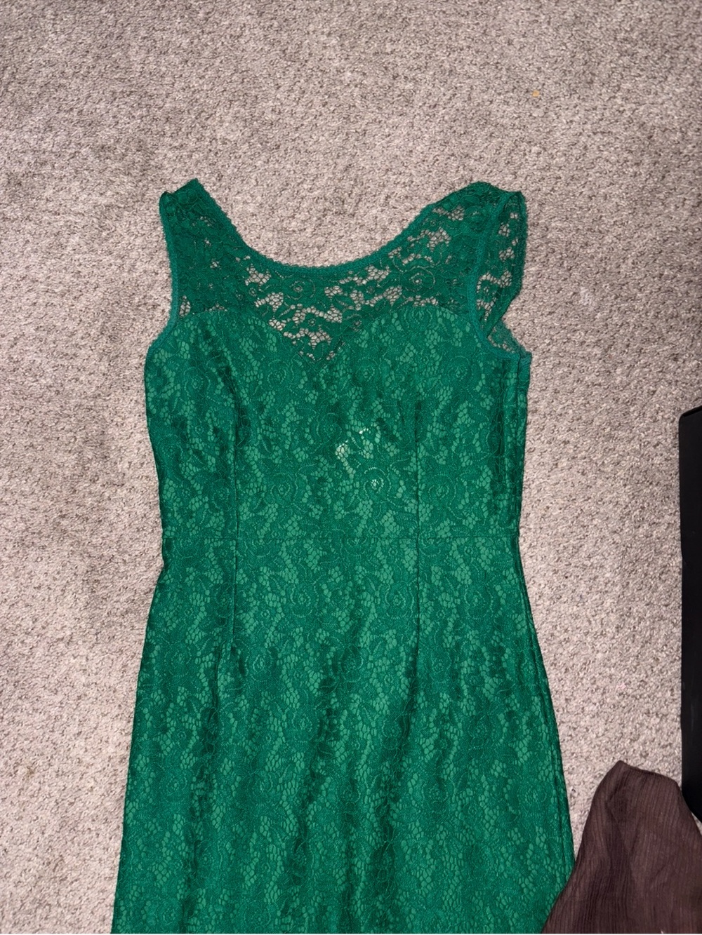 MIUSOL Emerald Green Floral Lace Maxi Dress Size M | Low Back Formal Gown - Picture 10 of 11